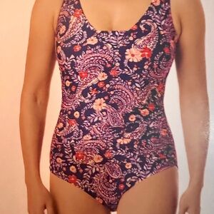 Lands' End Purple and Red One Piece Swimsuit size S